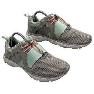 Vionic Berlin Womens 8.5  Gray Mint Mesh Athletic Slip On Sneakers Running Shoes